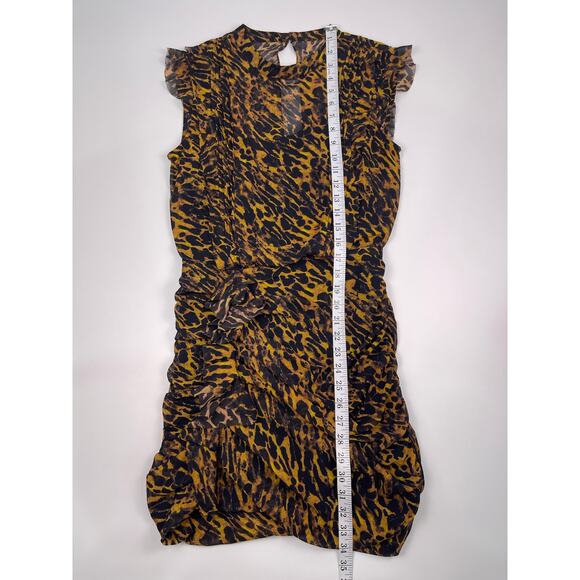 AllSaints Animal Print Ruched Mini Dress US 4 - Picture 7 of 9